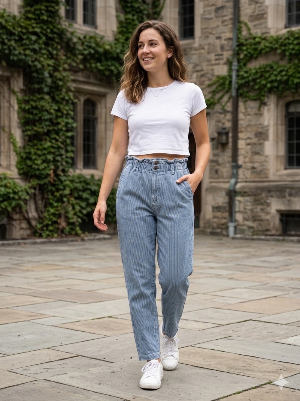 Universal Thread Light Blue Paperbag-Waist Boyfriend Jeans